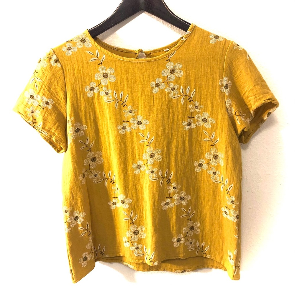 Mustard floral short sleeve